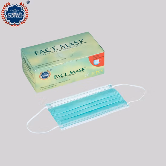 Maschera per il viso in tessuto non tessuto monouso colorato a 3 strati di alta quantità all'ingrosso e maschera per il viso medica chirurgica con Earloop