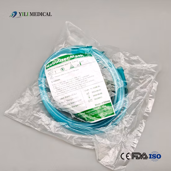 Maschera per ossigeno medico monouso in PVC di alta qualità Bm® con tubo ISO13485 CE FDA