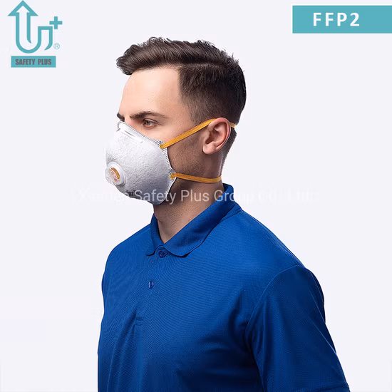 Maschera antipolvere usa e getta di alta qualità in tessuto di cotone a doppia perforazione FFP2 N. livello di filtro per adulti con valvola
