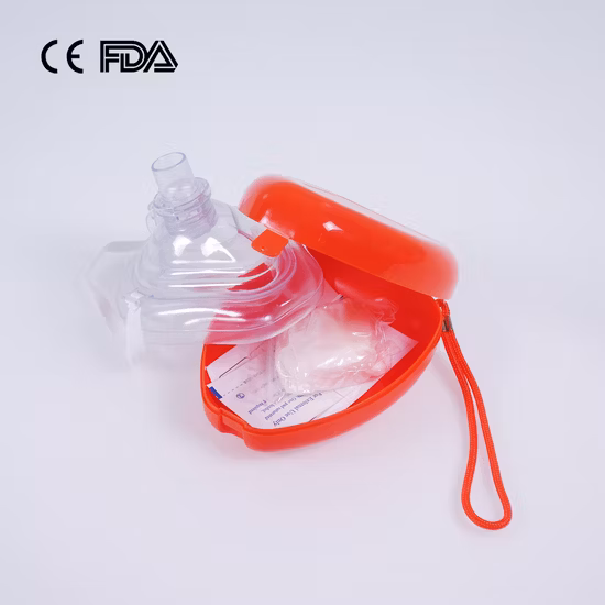 Maschera per RCP, maschera tascabile per RCP usa e getta, respirazione bocca a bocca di emergenza medica, maschera per RCP per esterni, maschera facciale per RCP di primo soccorso con CE, ISO