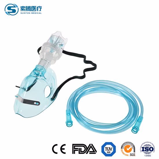Maschera per nebulizzatore di ossigeno CPR monouso in PVC per ospedali medico-chirurgici, approvata CE, FDA, ISO